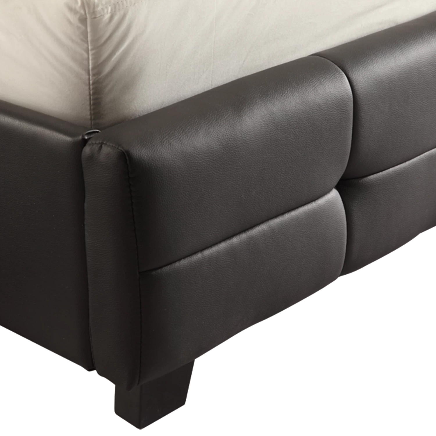 King PU Leather Deluxe Bed Frame Black - Image 4