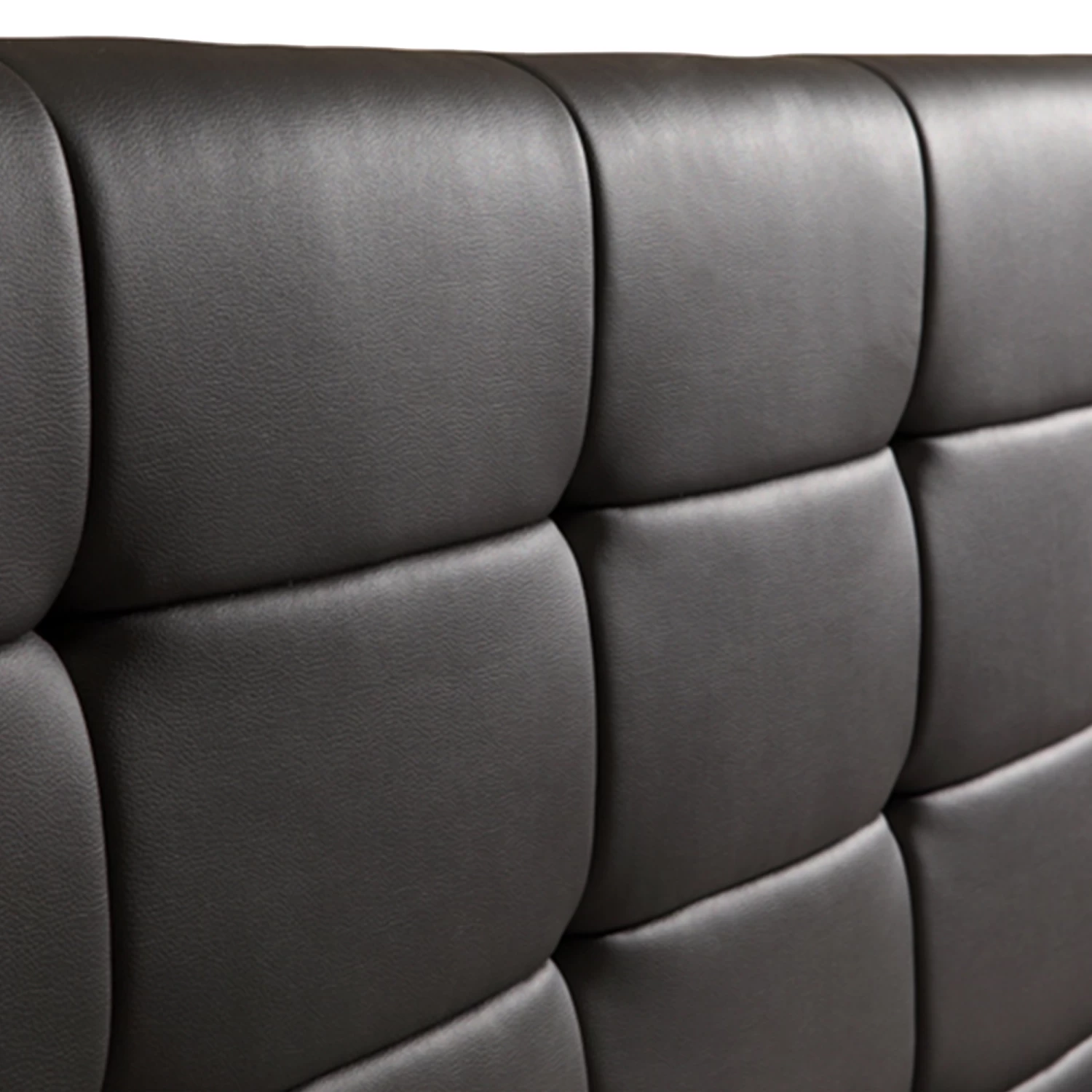 King PU Leather Deluxe Bed Frame Black - Image 6