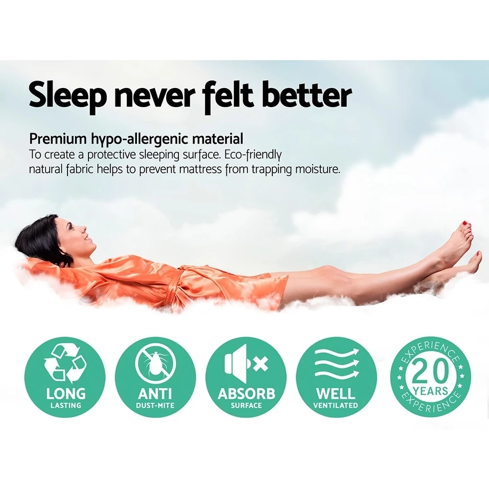 Giselle Bedding KING SINGLE Size Mattress Pocket Spring Tight Top Foam 21CM - Image 7