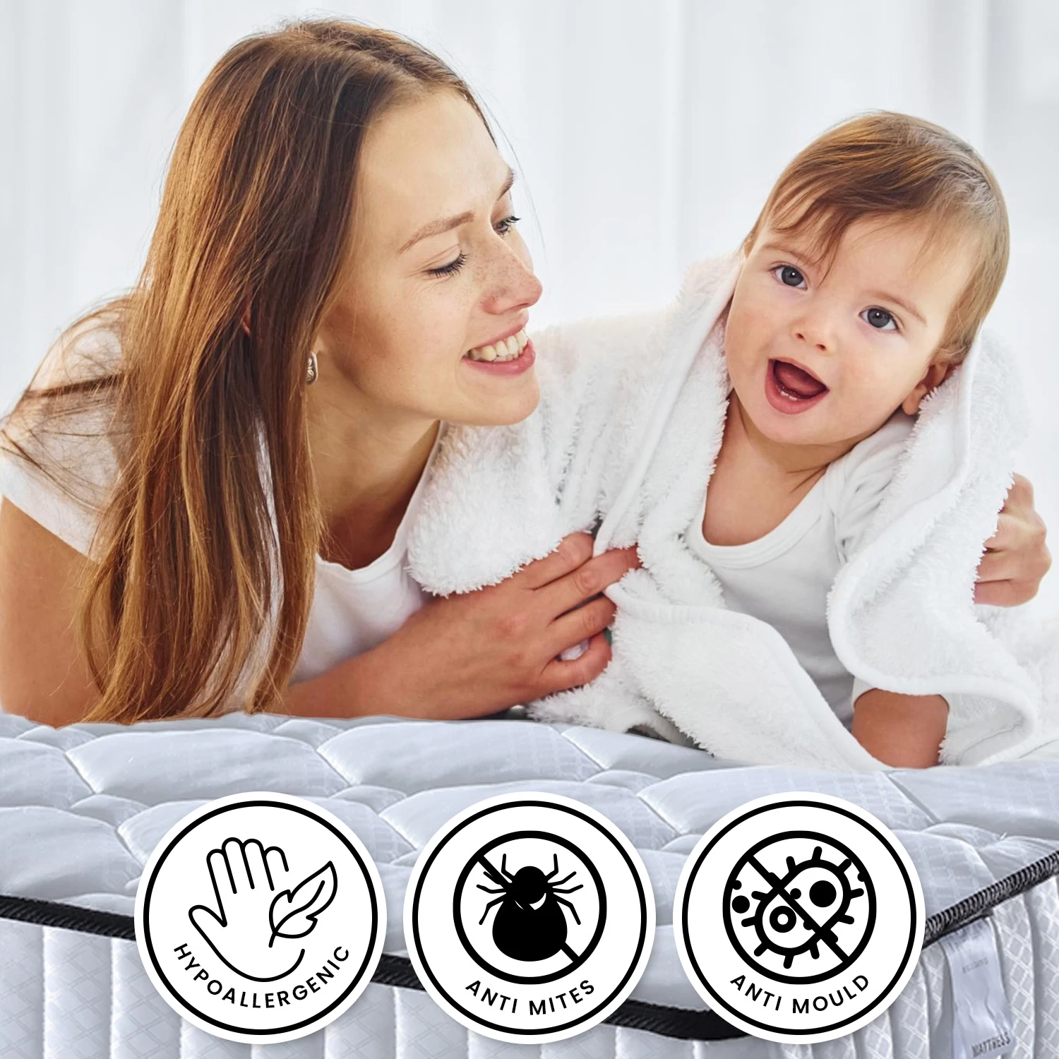 Laura Hill King Single Size Mattress Pocket Spring High Density Foam For Bed Ks - Image 10