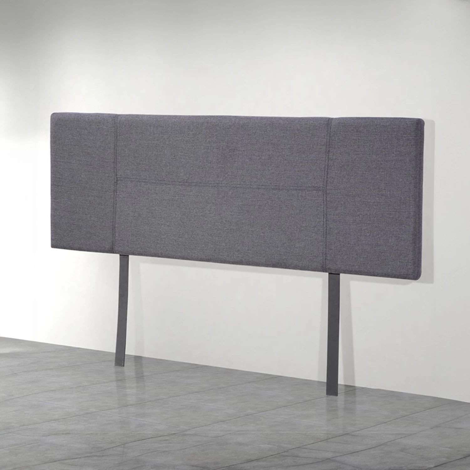 Linen Fabric Double Bed Headboard Bedhead - Grey - Image 4