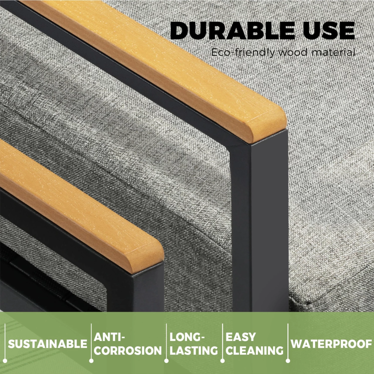 Livsip 2-4 Piece Lounge Set Outdoor Furniture Chair Sofa Table Garden Patio - Image 7