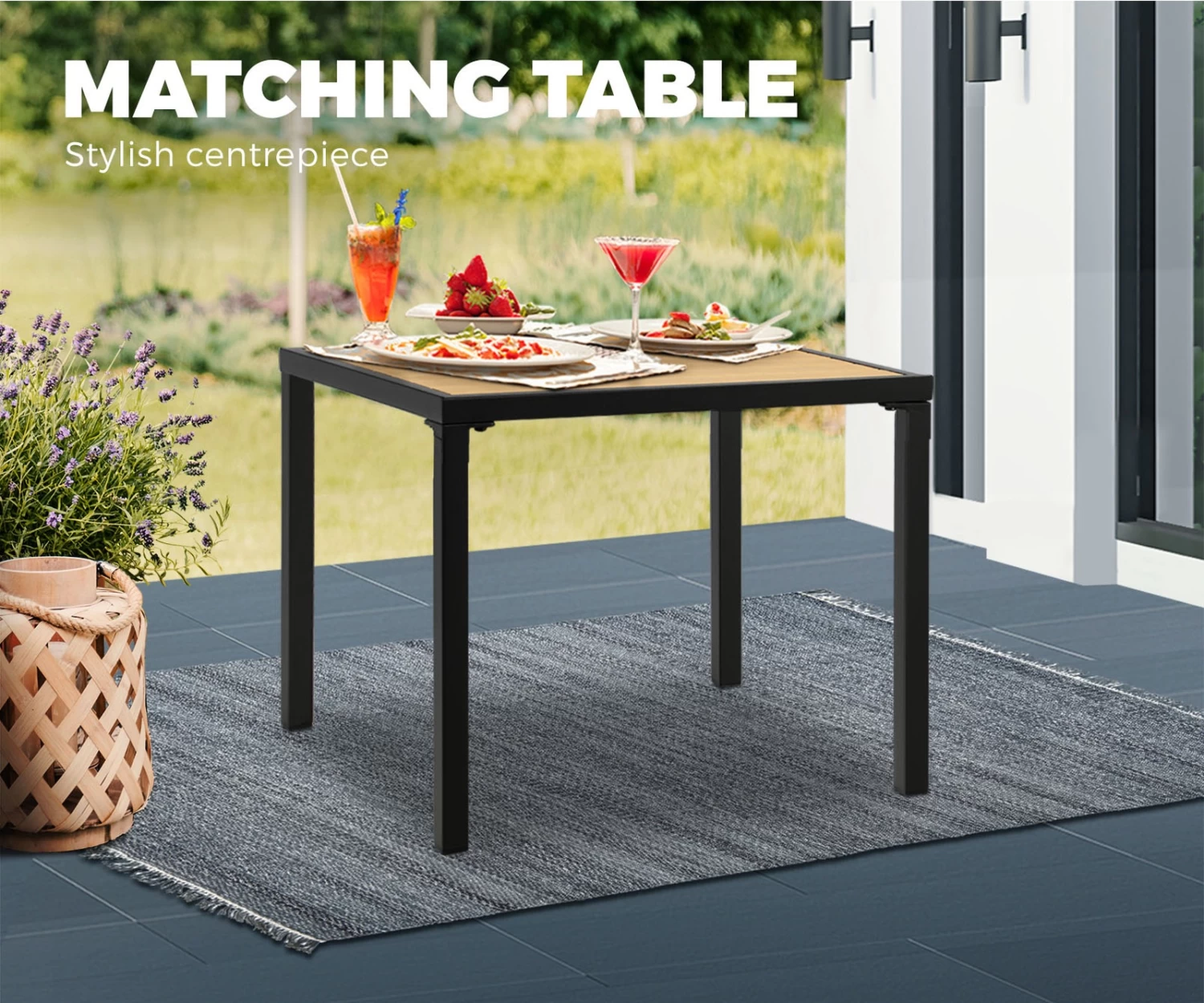 Livsip 2-4 Piece Lounge Set Outdoor Furniture Chair Sofa Table Garden Patio - Image 9