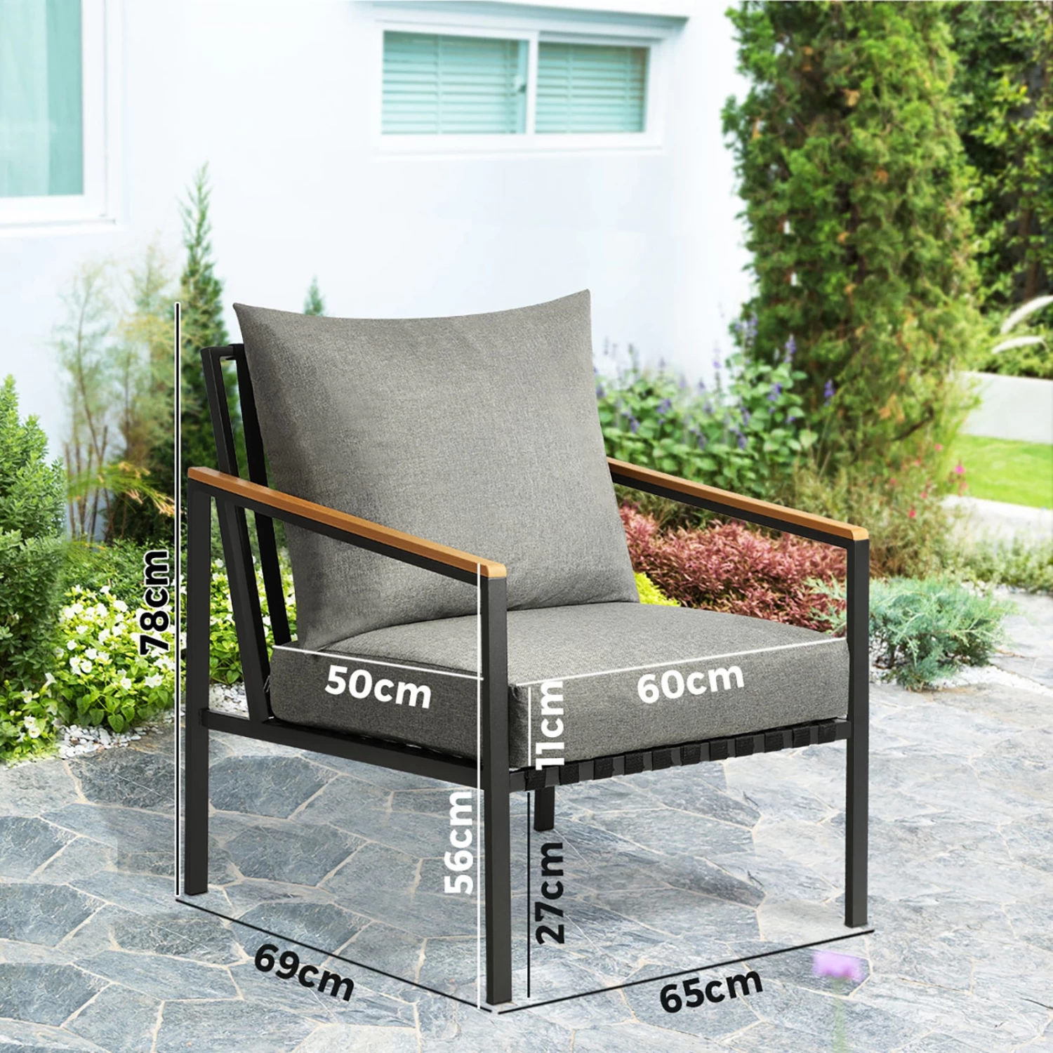 Livsip 2-4 Piece Lounge Set Outdoor Furniture Chair Sofa Table Garden Patio - Image 19