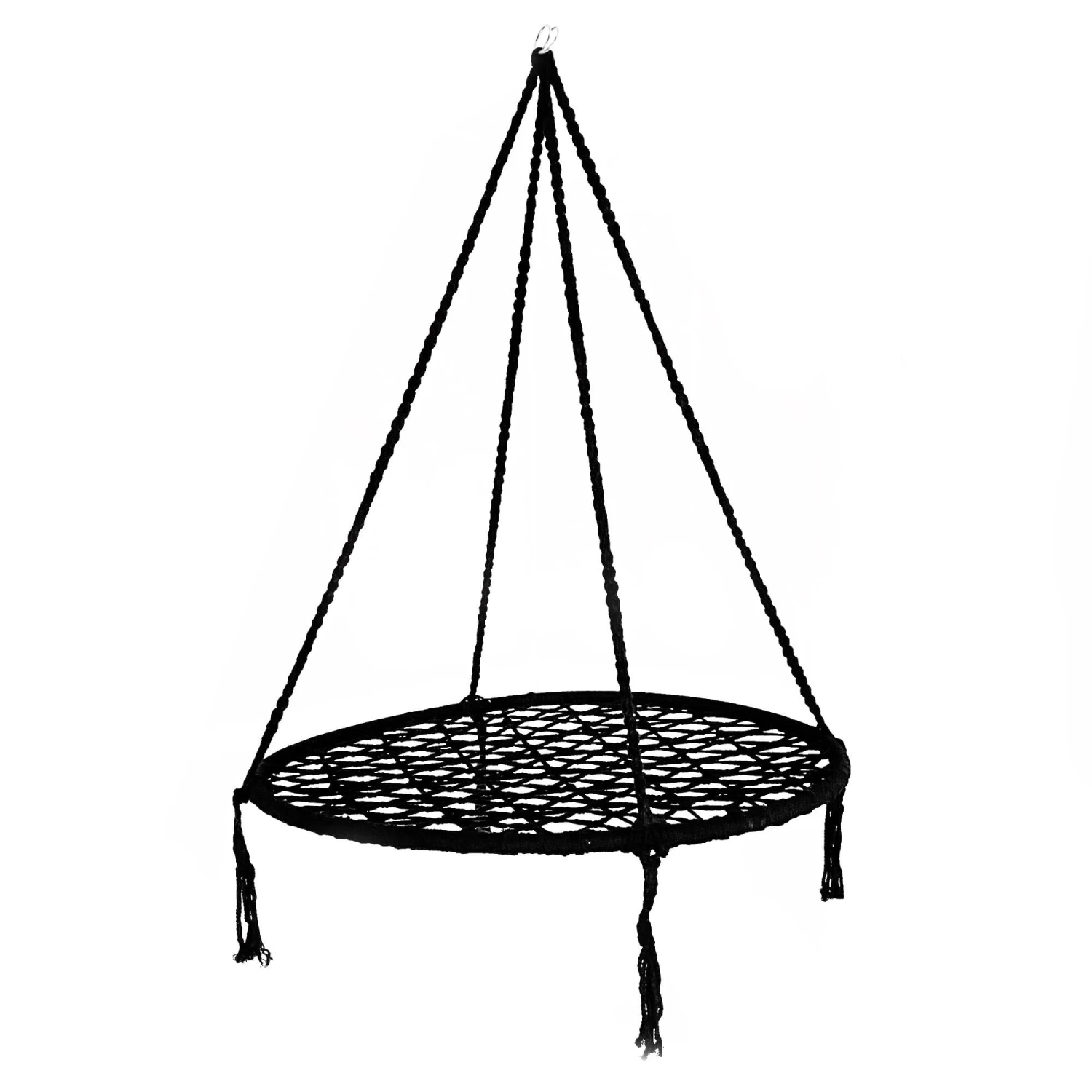 Morocco Macrame Hanging Hammock Swing - Black - Image 5