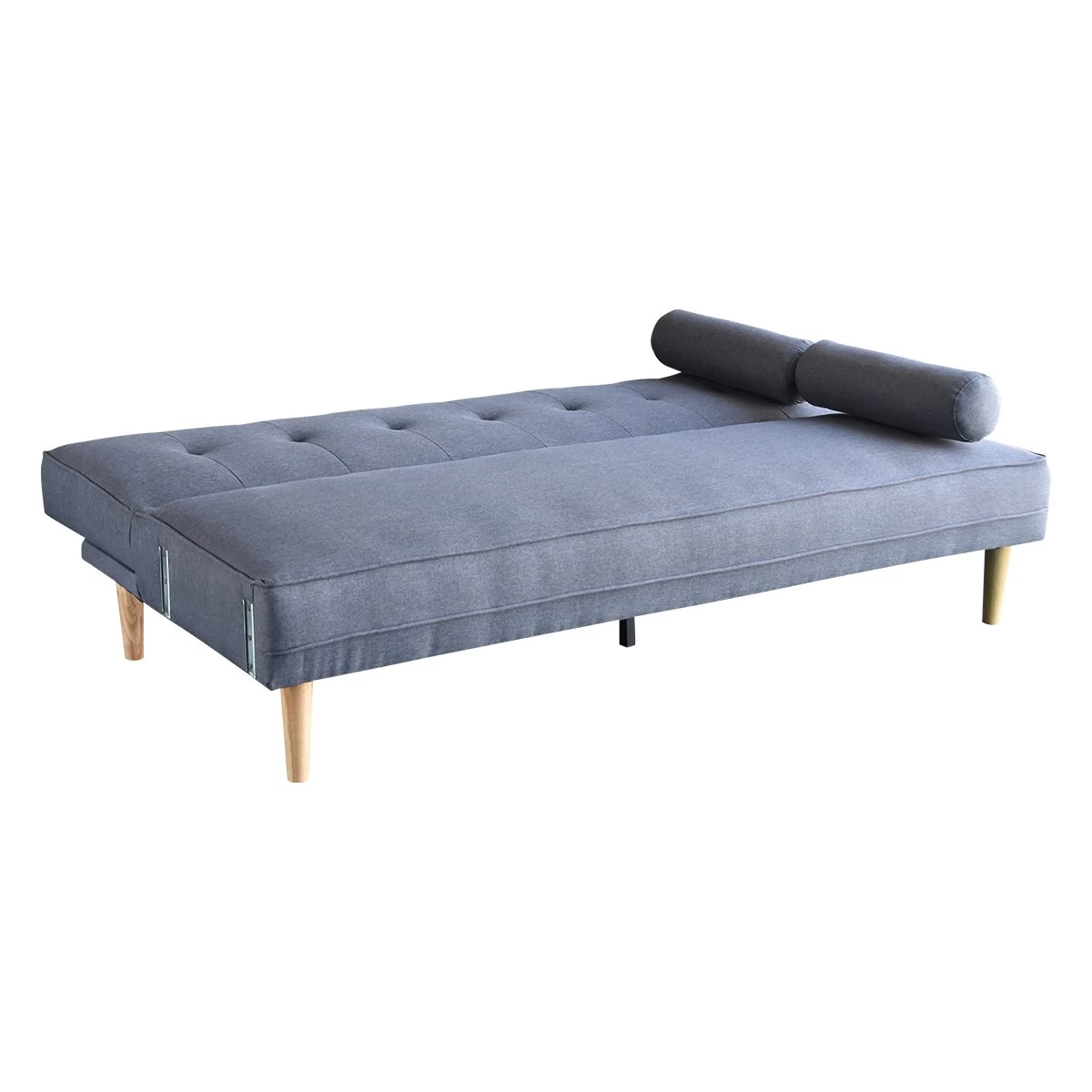 Madison Sofa Bed Lounge Couch Futon Furniture Home Dark Grey Linen Suite - Image 5