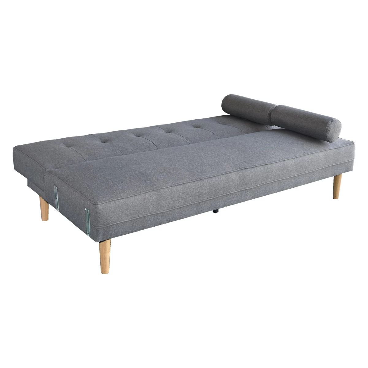 Madison Sofa Bed Lounge Couch Futon Furniture Home Light Grey Linen Suite - Image 5