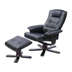 PU Leather Massage Chair Recliner Ottoman Lounge Remote