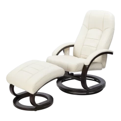 PU Leather Deluxe Massage Chair Recliner Ottoman Lounge Remote