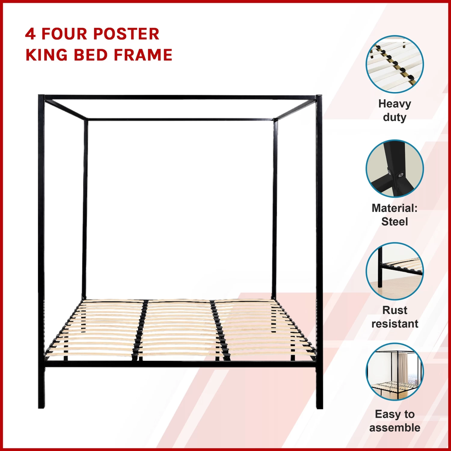 4 Four Poster King Bed Frame - Image 3