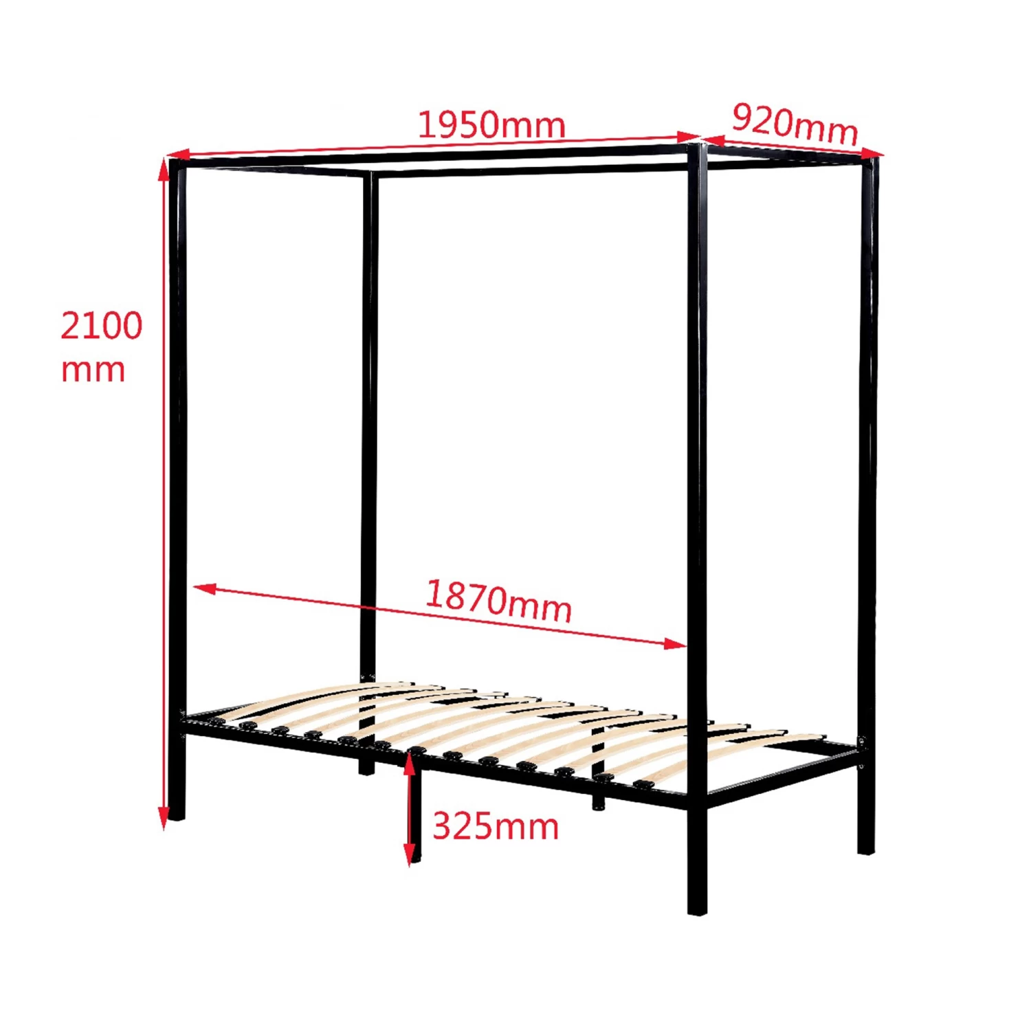 4 Four Poster Single Bed Frame - Image 6