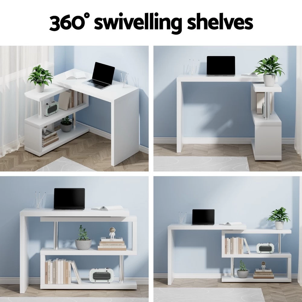 Artiss Corner Computer Desk L-Shaped Office Table Storage Shelves - Image 5