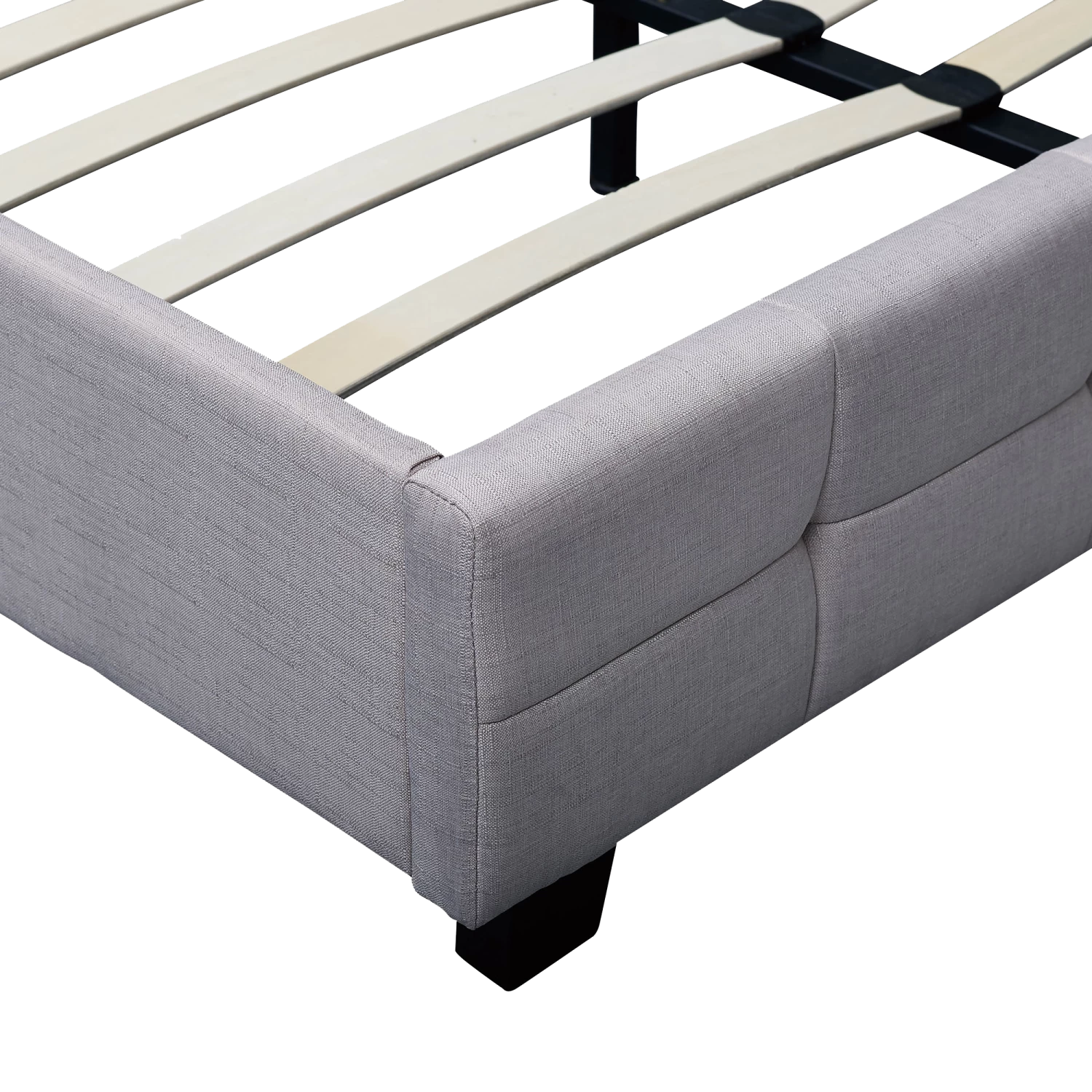 Linen Fabric Double Deluxe Bed Frame Beige - Image 4