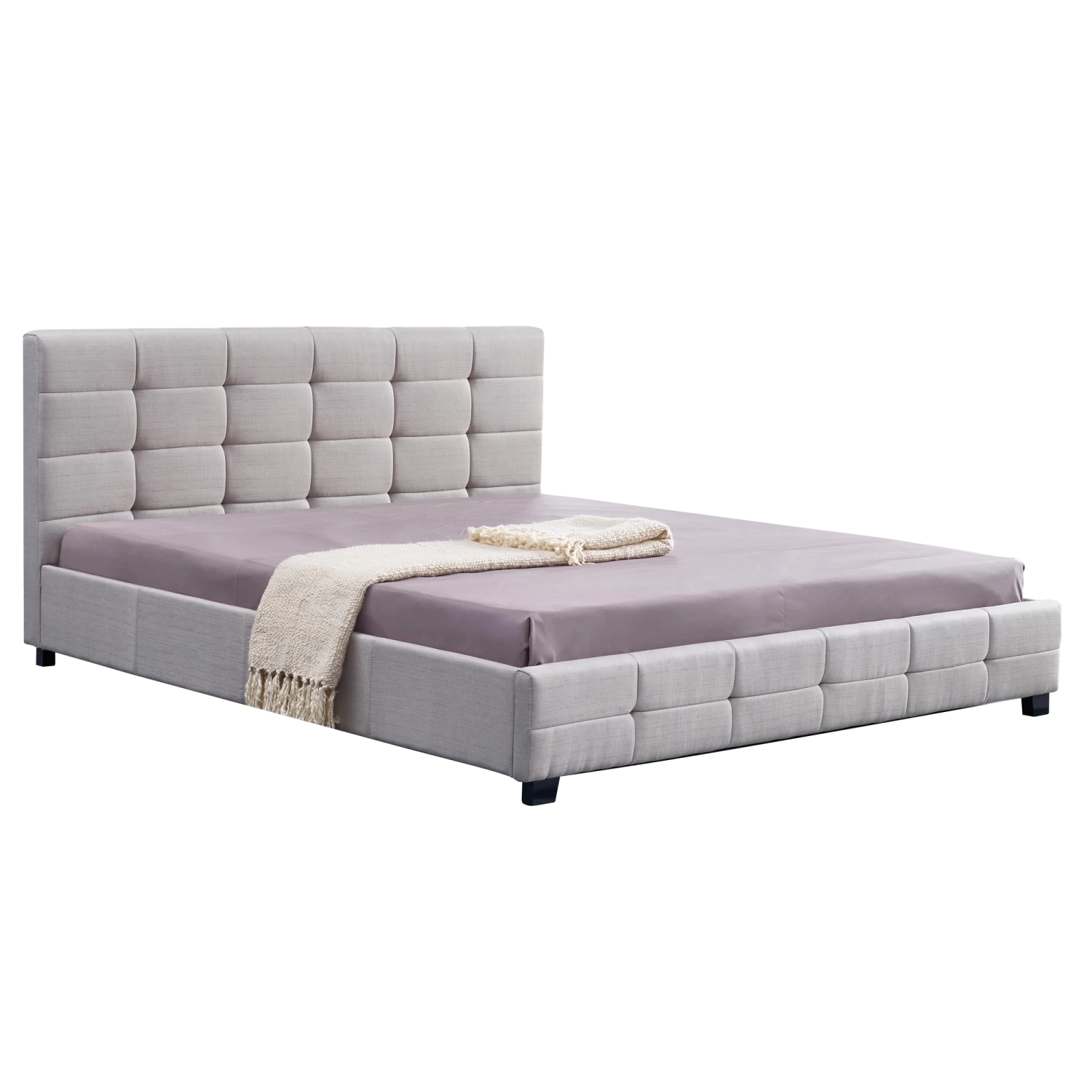 Linen Fabric King Deluxe Bed Frame Beige