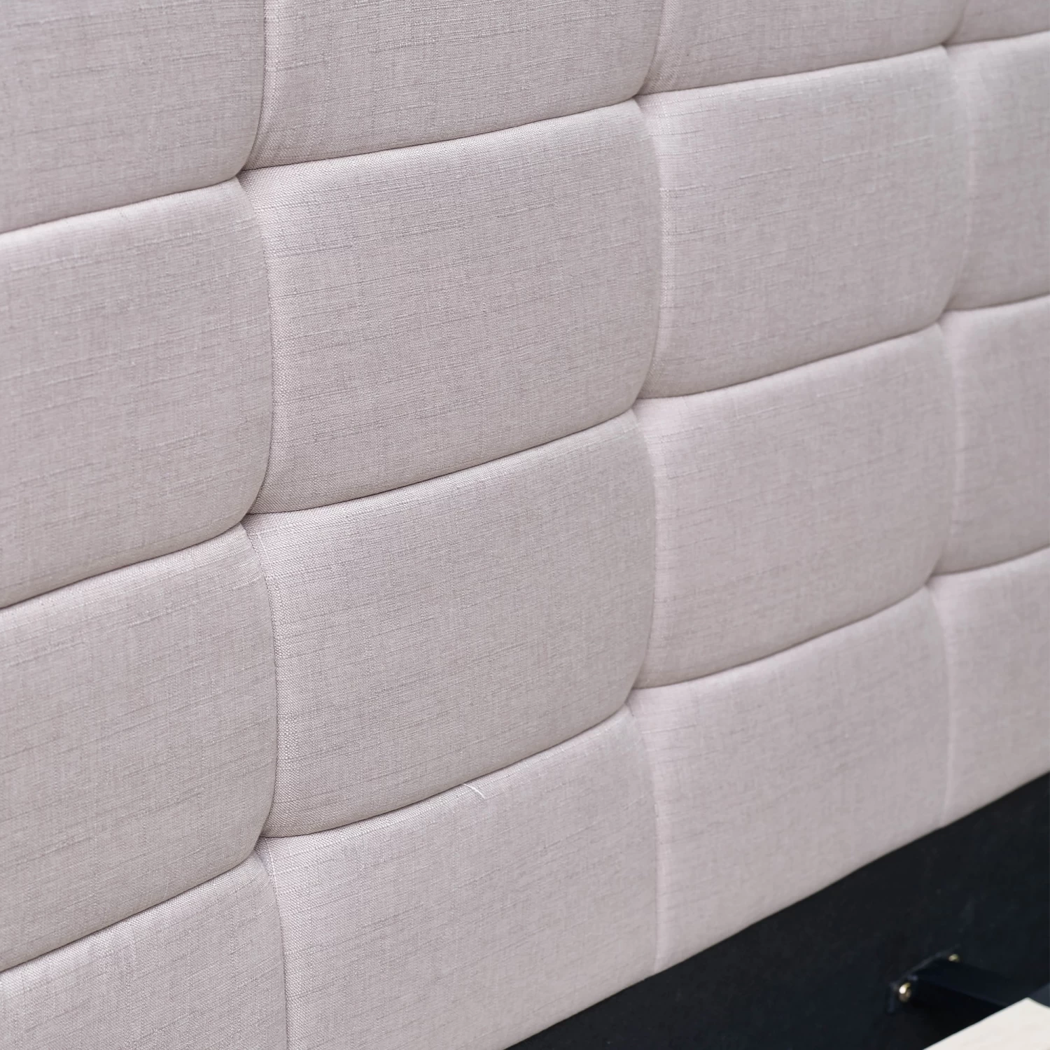 Linen Fabric King Deluxe Bed Frame Beige - Image 4