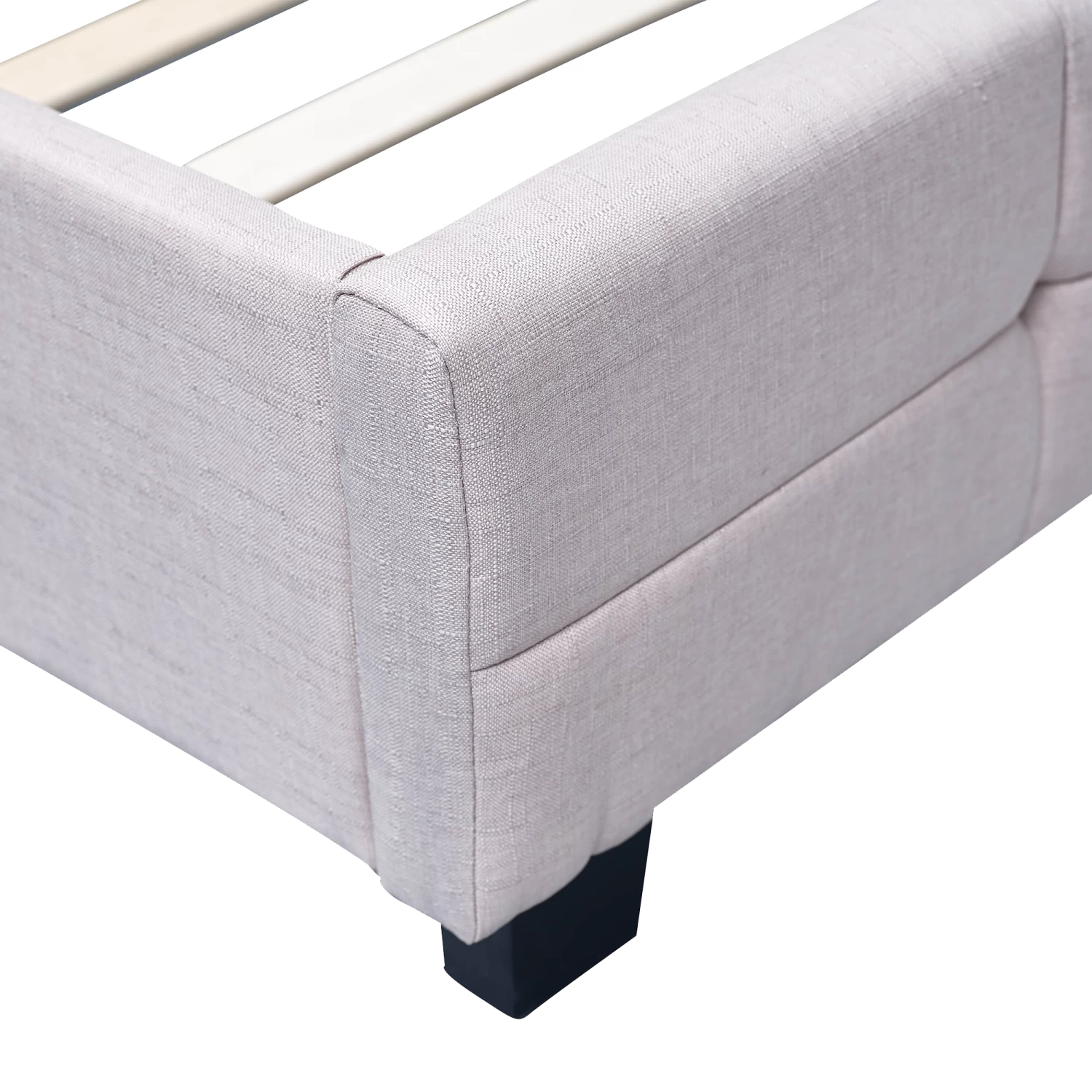 Linen Fabric King Deluxe Bed Frame Beige - Image 5