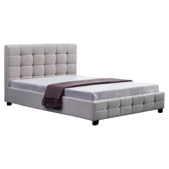 Linen Fabric Queen Deluxe Bed Frame Beige