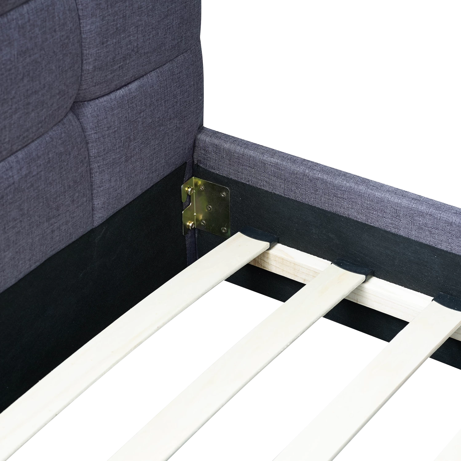 Linen Fabric Double Deluxe Bed Frame Grey - Image 4