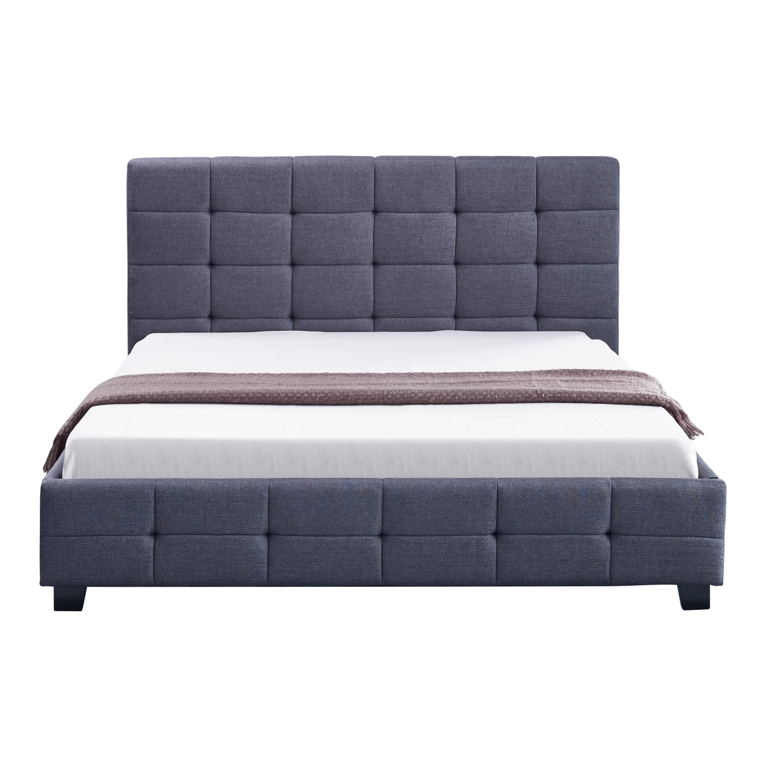 Linen Fabric Double Deluxe Bed Frame Grey - Image 5