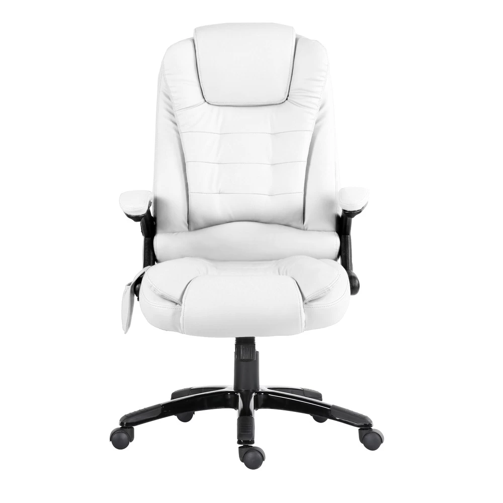 Artiss 8 Point Massage Office Chair Computer Desk Chairs Heated Recliner White - Image 4