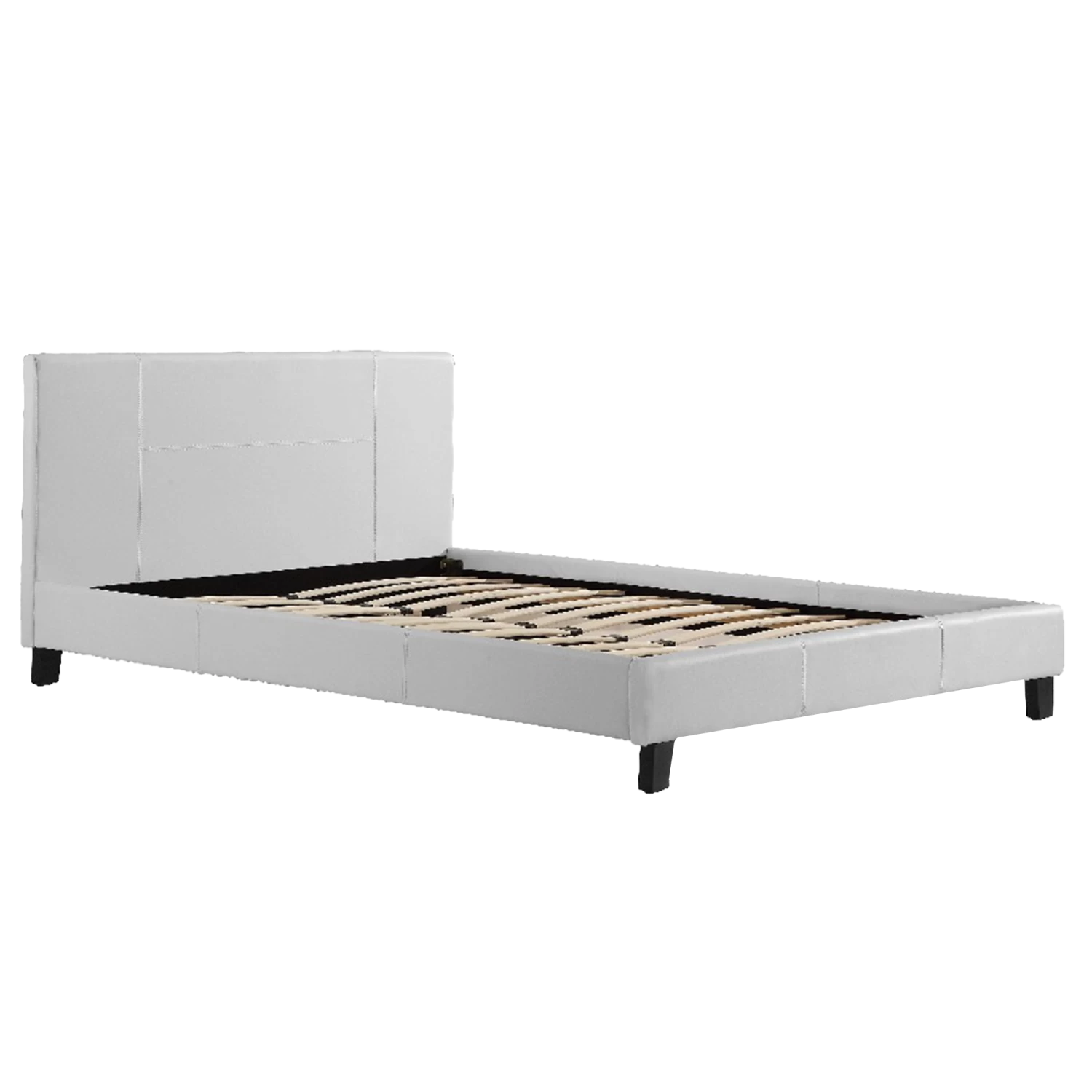 Queen PU Leather Bed Frame White