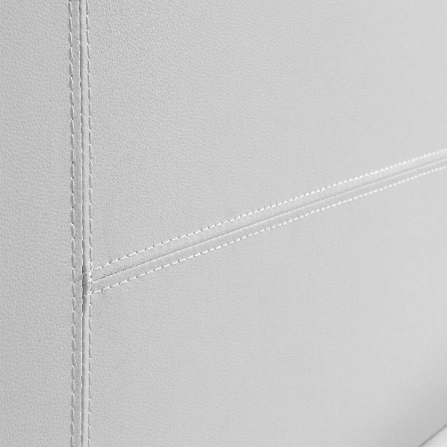 Queen PU Leather Bed Frame White - Image 6