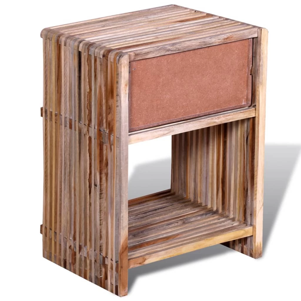 Nightstand With Drawer Reclaimed Teak Wood VidaXL - Image 8
