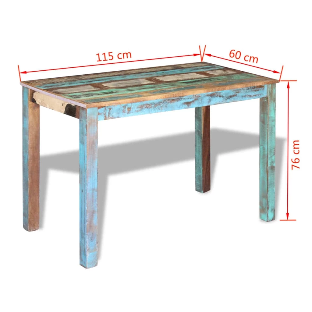 Dining Table Solid Reclaimed Wood 115x60x76 Cm VidaXL - Image 5