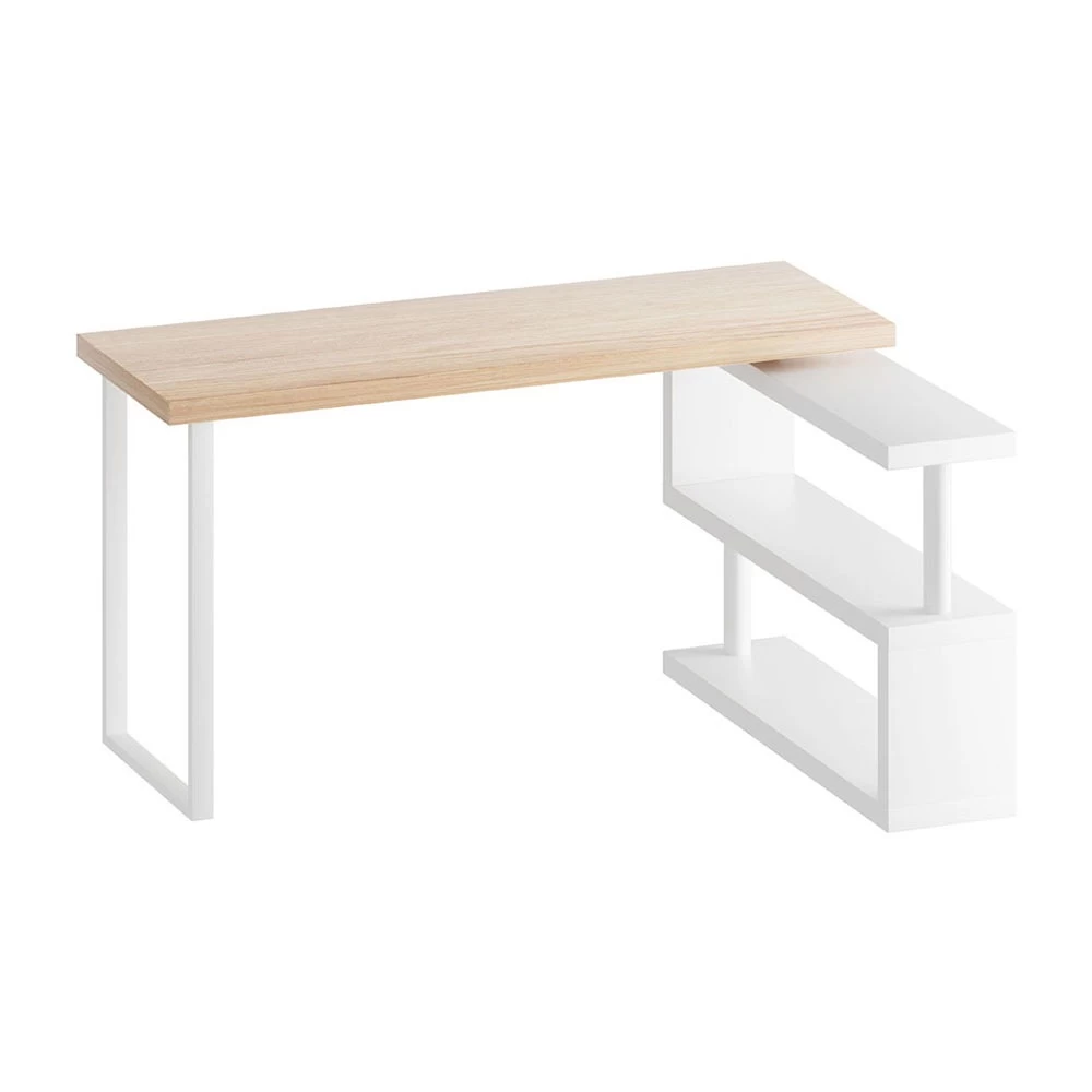 Artiss Computer Desk Corner Desk L-Shaped Office Table Storage Shelves - Image 2