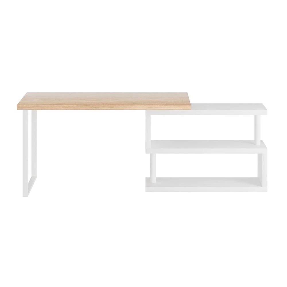 Artiss Computer Desk Corner Desk L-Shaped Office Table Storage Shelves - Image 4