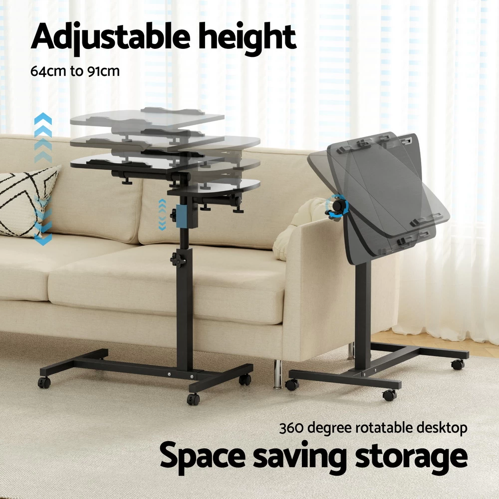 Artiss Laptop Desk Height Adjustable Stand Up Table Black - Image 6