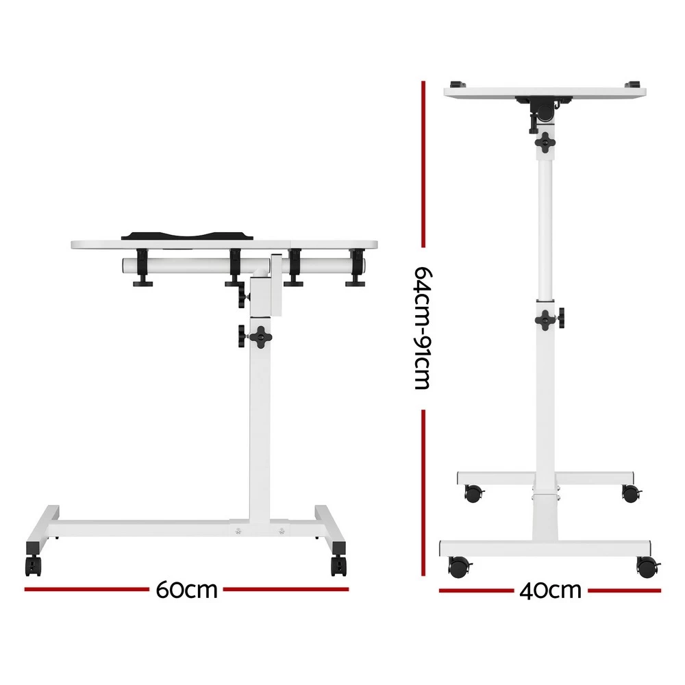 Artiss Laptop Desk Height Adjustable Stand Up Table White - Image 3