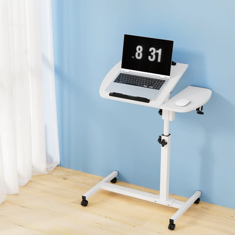 Artiss Laptop Desk Height Adjustable Stand Up Table With Cooler White