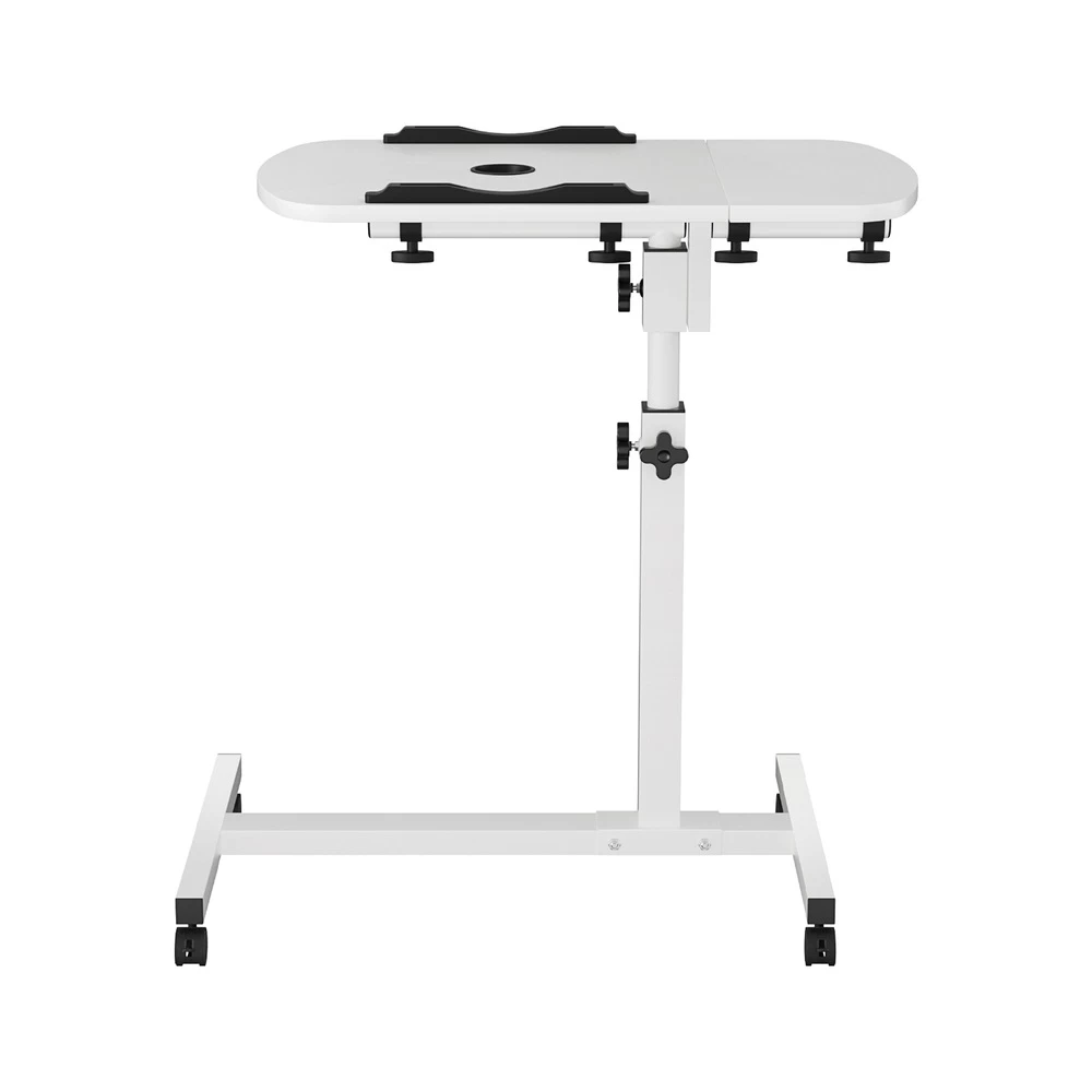 Artiss Laptop Desk Height Adjustable Stand Up Table With Cooler White - Image 4