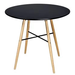 Dining Table MDF Round Black VidaXL