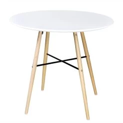 Dining Table MDF Round White VidaXL