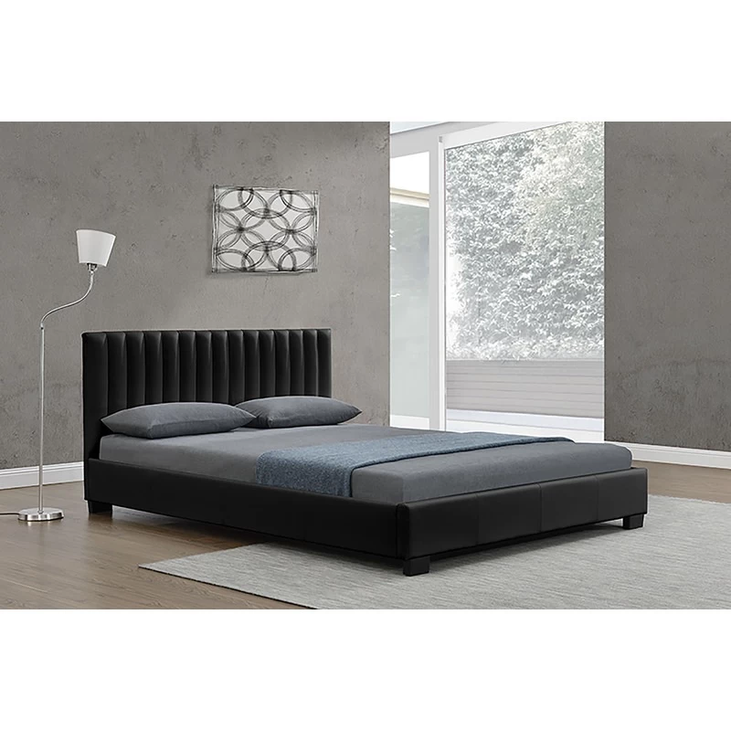 183X203CM King Size Fabric Saba Bed Frame - Black - Image 2