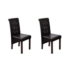 Dining Chairs 2 Pcs Brown Faux Leather VidaXL