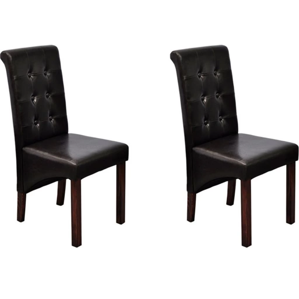 Dining Chairs 2 Pcs Brown Faux Leather VidaXL - Image 8