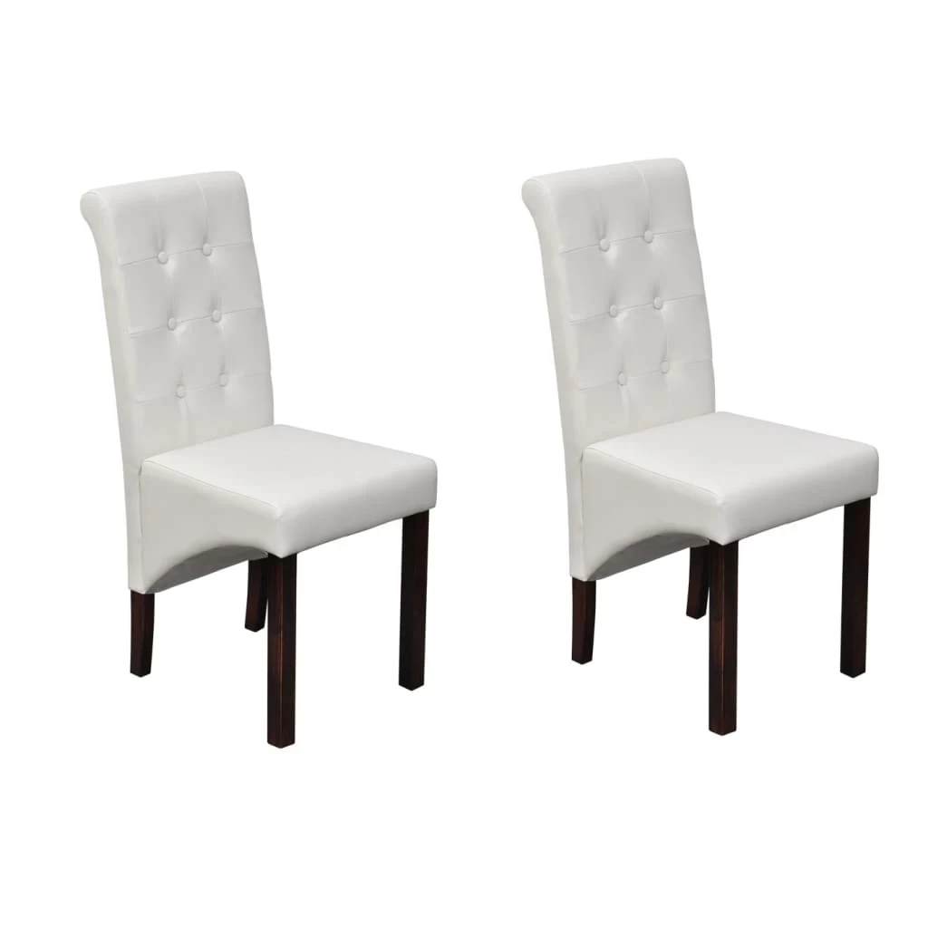 Dining Chairs 2 Pcs White Faux Leather VidaXL