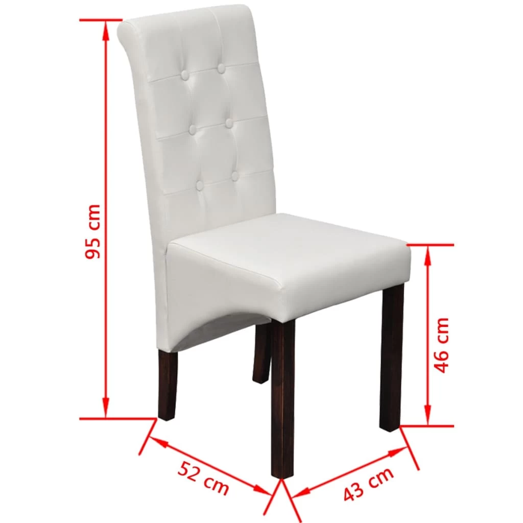Dining Chairs 2 Pcs White Faux Leather VidaXL - Image 10