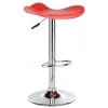 2x Moulded PU Leather Gas Lift Bar Stools In Red