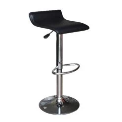 2x S Curve Gas Lift PU Leather Bar Stools Black