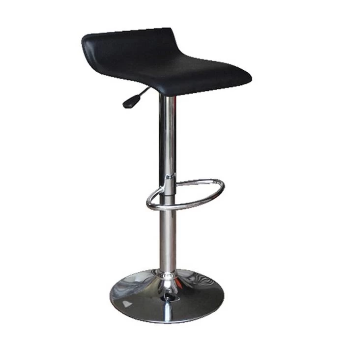 2x S Curve Gas Lift PU Leather Bar Stools Black