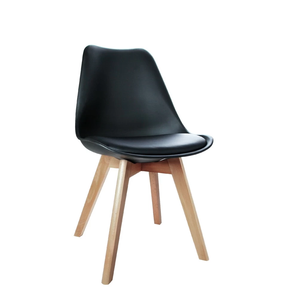 Artiss Pu Leather Dining Chairs Black Kitchen Chairs Set Of 4 Eames Chairs - Image 2