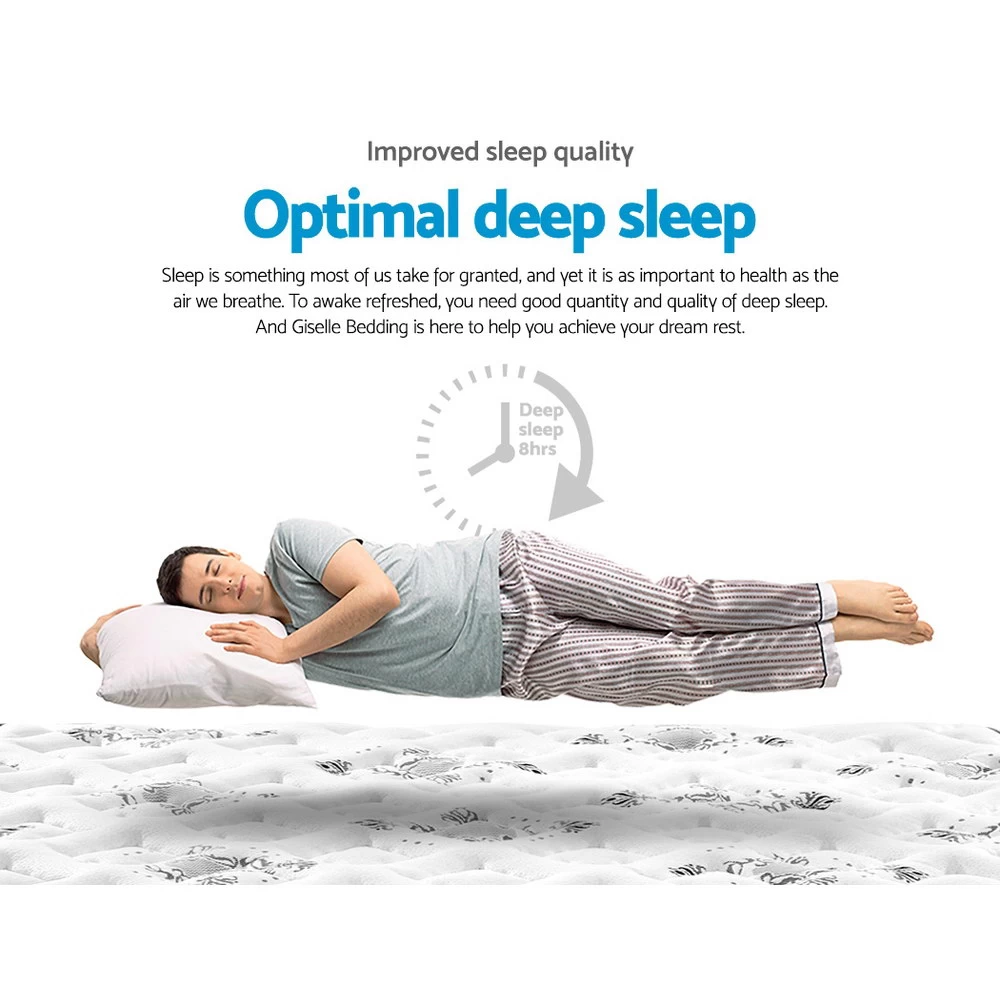 Giselle SINGLE Size Mattress Bed Pillow Top Firm Foam Bonnell Spring 24CM - Image 4