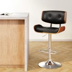 Artiss Bar Stool Kitchen Stools Leather Black