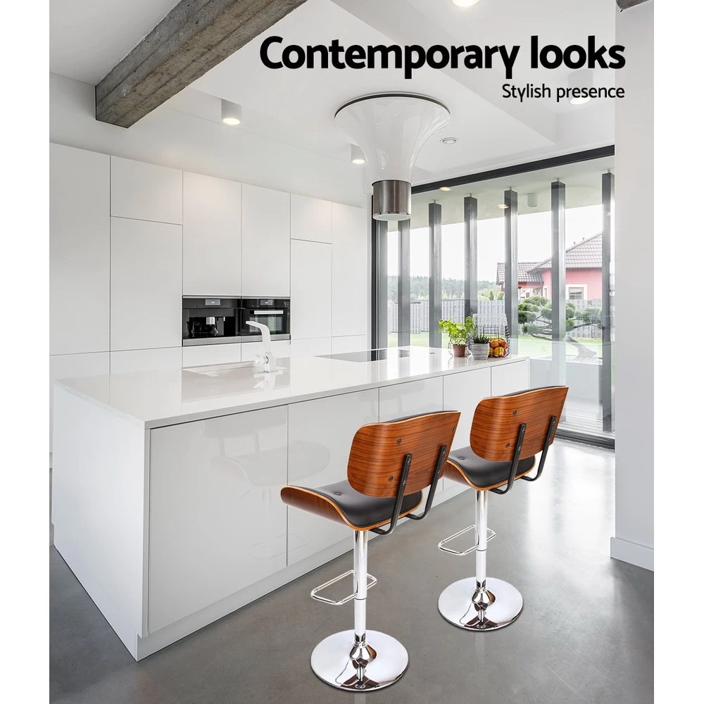 Artiss Bar Stool Kitchen Stools Leather Black - Image 5