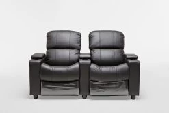 Sophie Black Leather 2 Seater Home Theatre Recliner Lounge