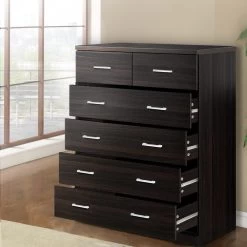Artiss 6-Drawer Tallboy Chest Of Drawers Dresser Storage Cabinet Walnut